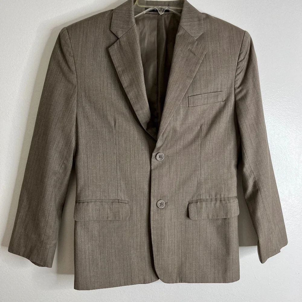 Nautica Mens Tan Brown Blazer Polyester Blend Fully Lined 12 - Picture 1 of 9